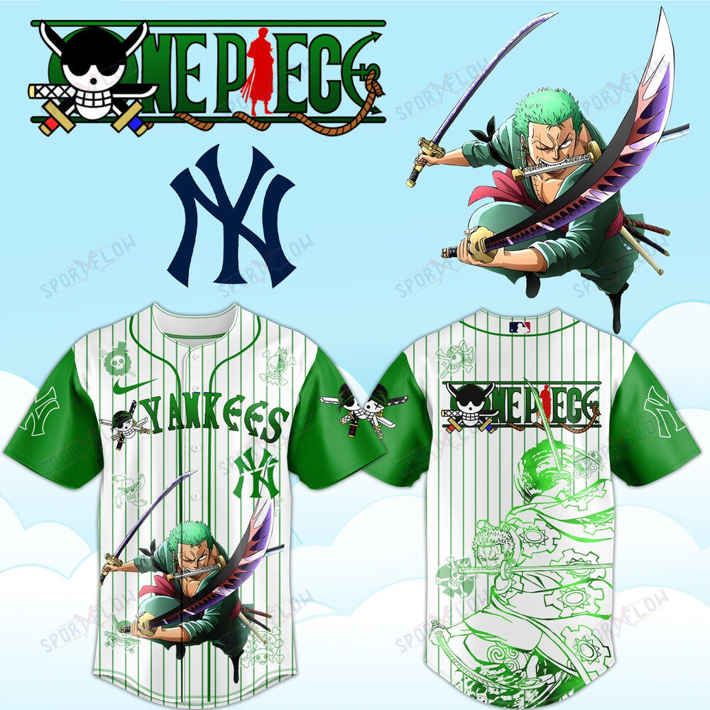 New York Yankees X One Piece Zoro Enma Unleashed Edition Baseball Jersey