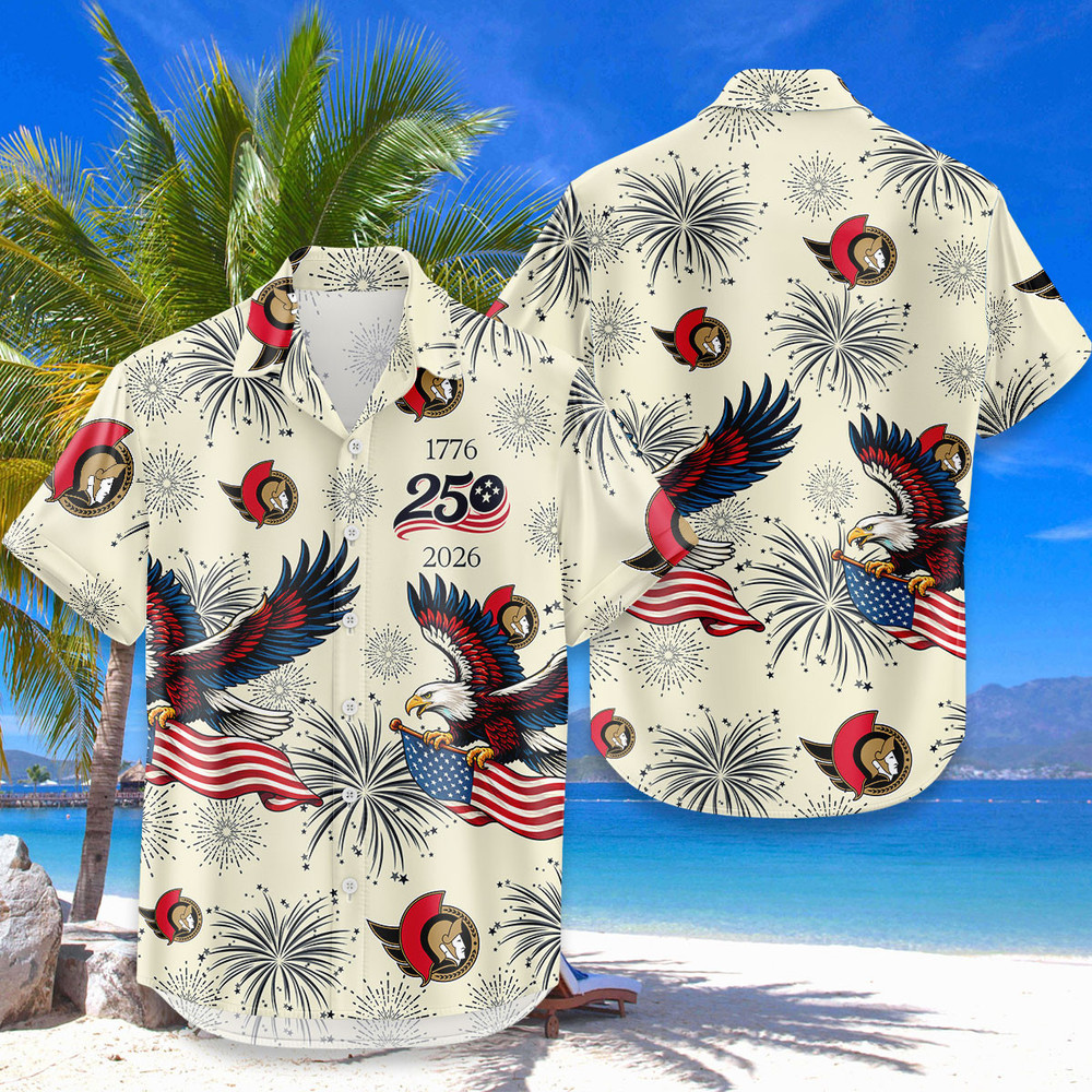 Ottawa Senators Hawaiian Shirt Usa Flag 250 Years Of Freedom Anniversary 1776-2026