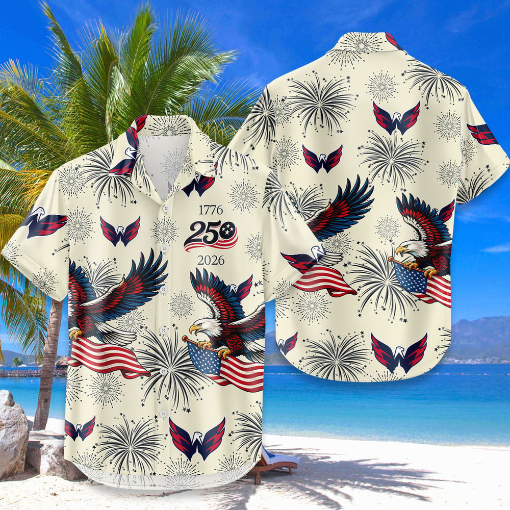 Washington Capitals Hawaiian Shirt Usa Flag 250 Years Of Freedom Anniversary 1776-2026