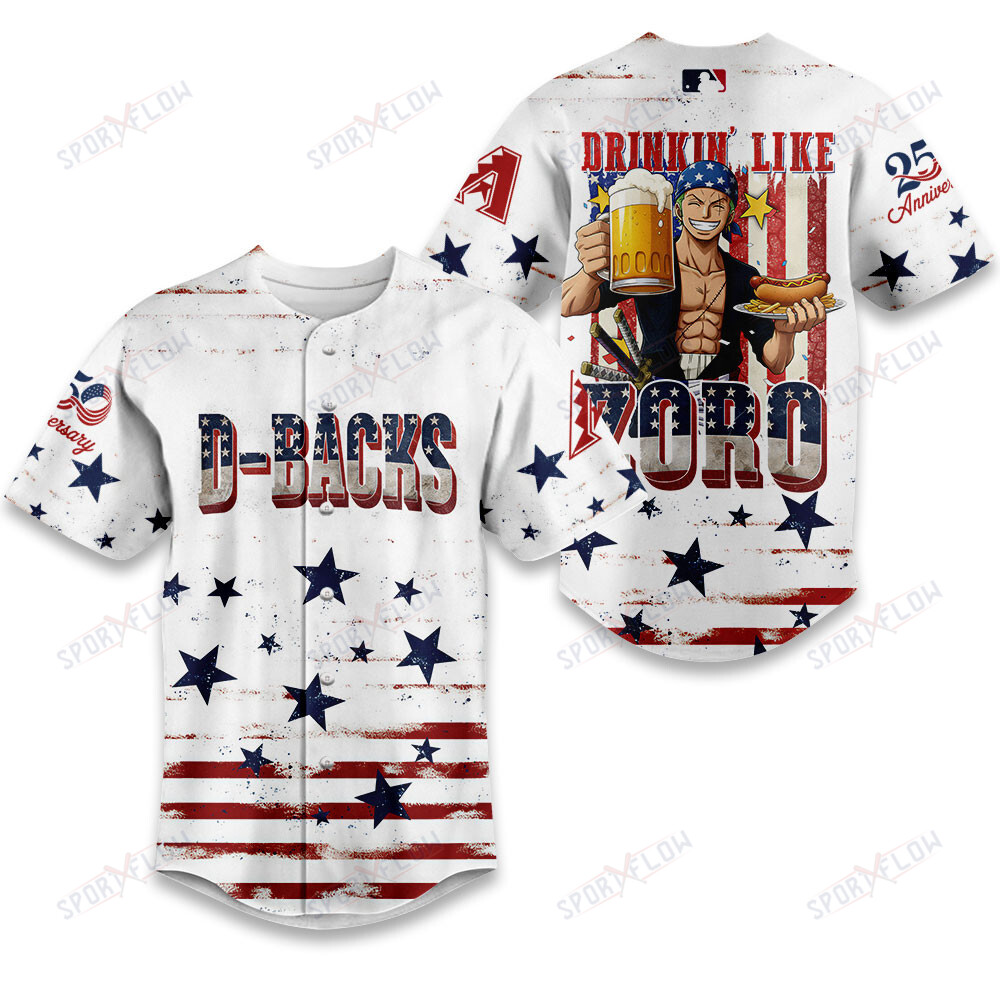 Arizona Diamondbacks X Drinkin' Like Zoro: 250Th Anniversary Baseball Jersey