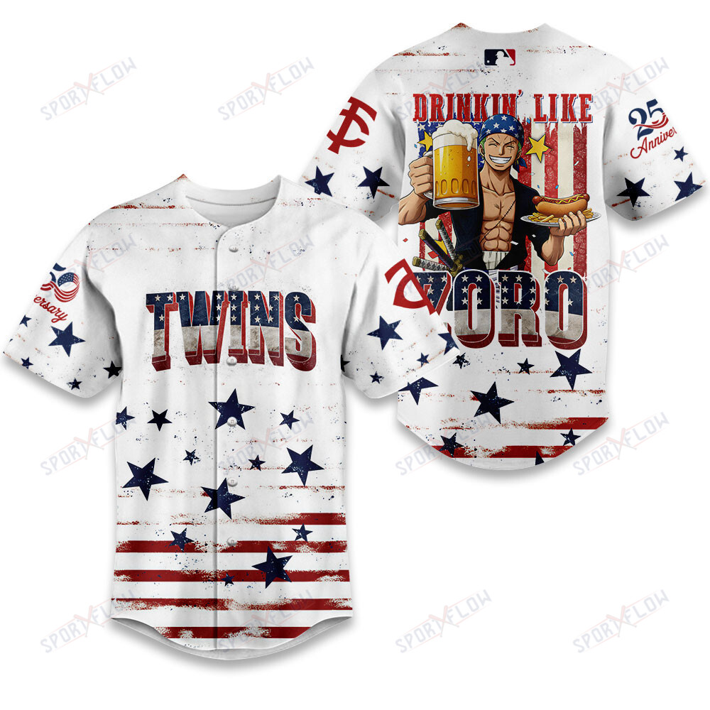 Minnesota Twins X Drinkin' Like Zoro: 250Th Anniversary Baseball Jersey