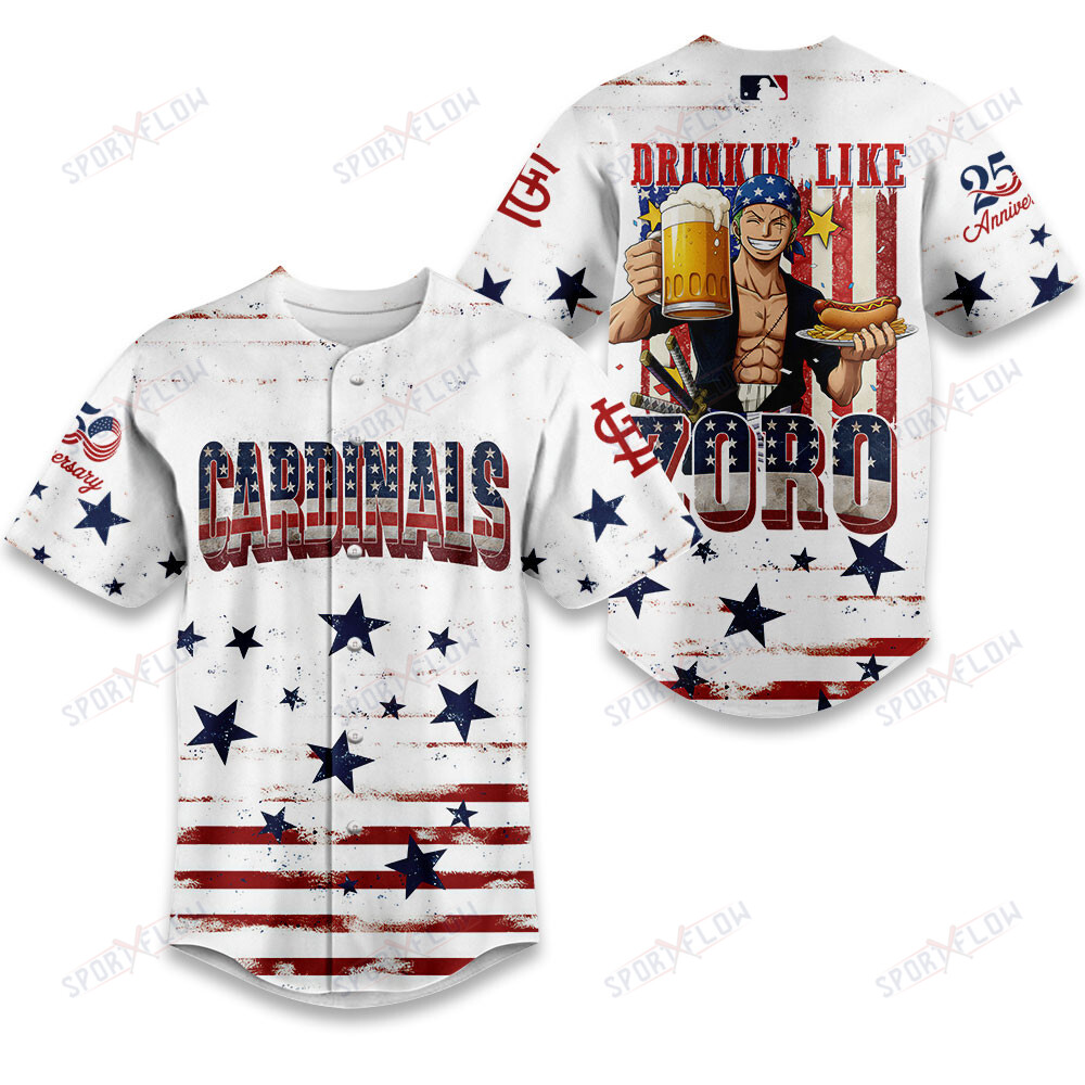 St. Louis Cardinals X Drinkin' Like Zoro: 250Th Anniversary Baseball Jersey