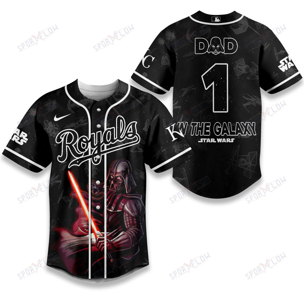 Kansas City Royals X Star Wars Best Dad In The Galaxy Baseball Jersey