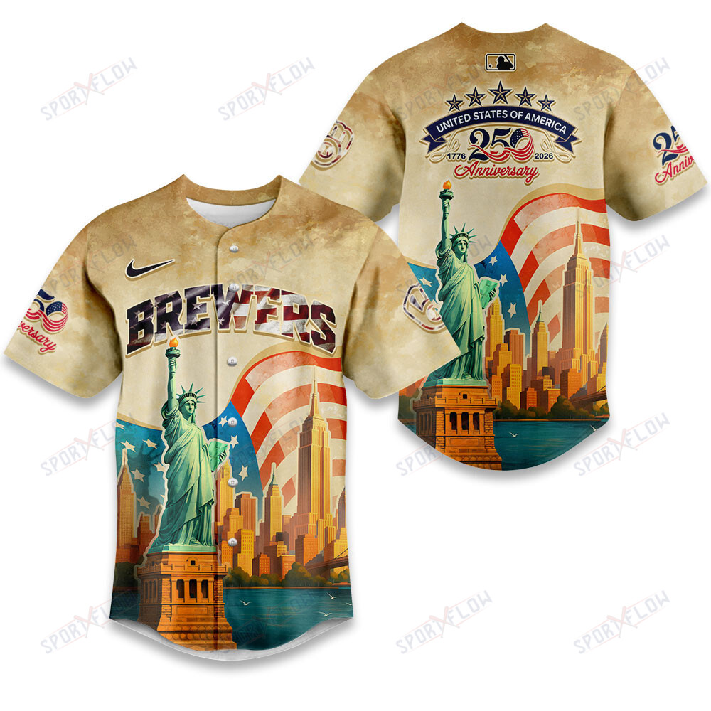 Milwaukee Brewers Statue Of Liberty" 250Th Anniversary Baseball Jersey