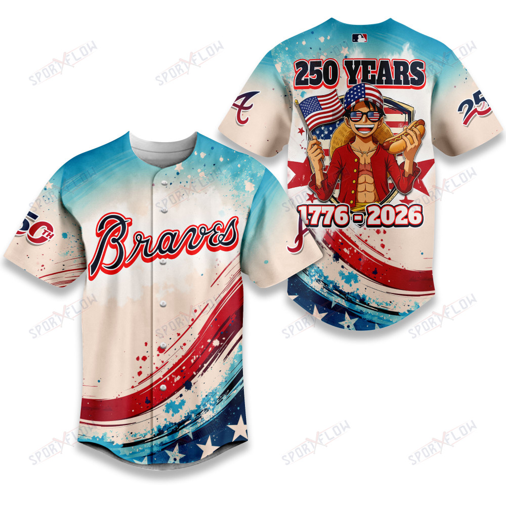 Atlanta Braves X Luffy 250 Years Celebration Party Baseball Jersey