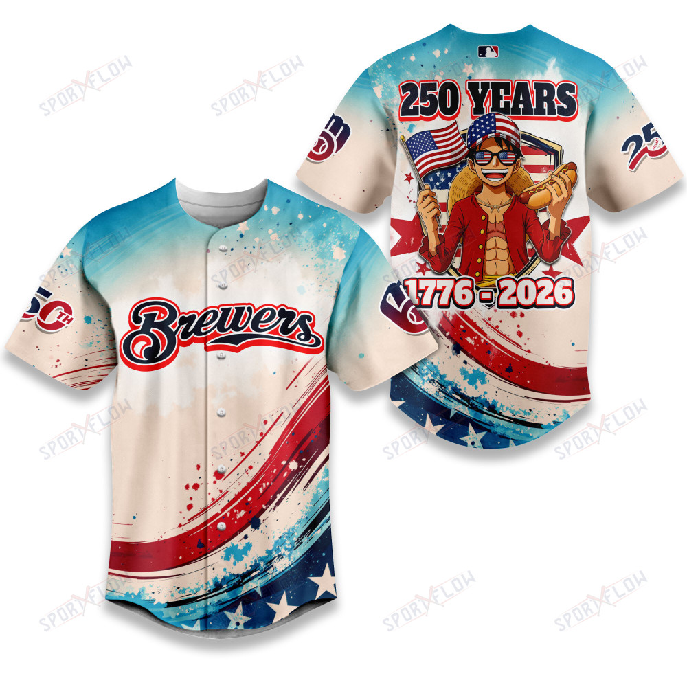 Milwaukee Brewers X Luffy 250 Years Celebration Party Baseball Jersey