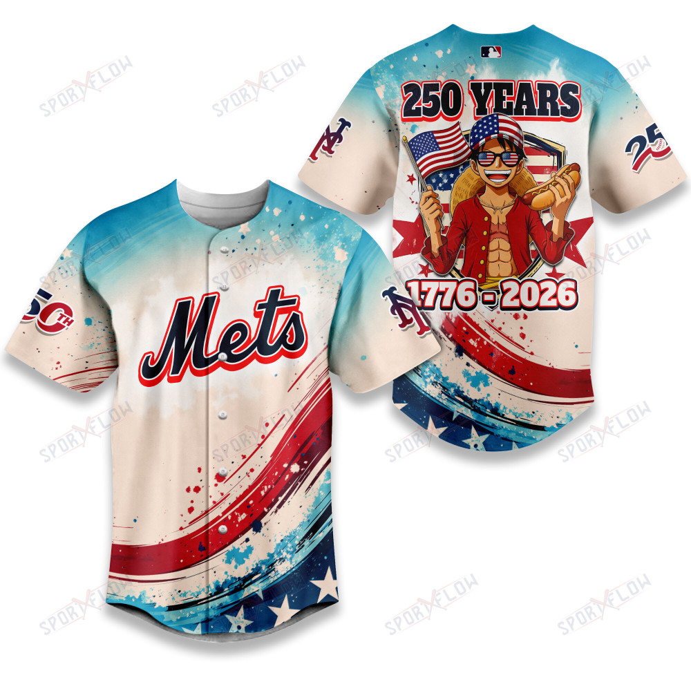 New York Mets X Luffy 250 Years Celebration Party Baseball Jersey