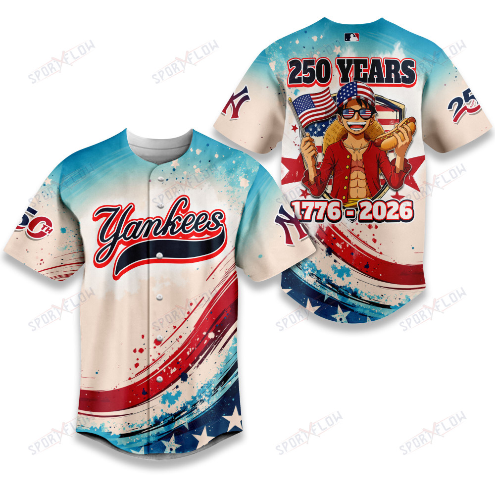 New York Yankees X Luffy 250 Years Celebration Party Baseball Jersey