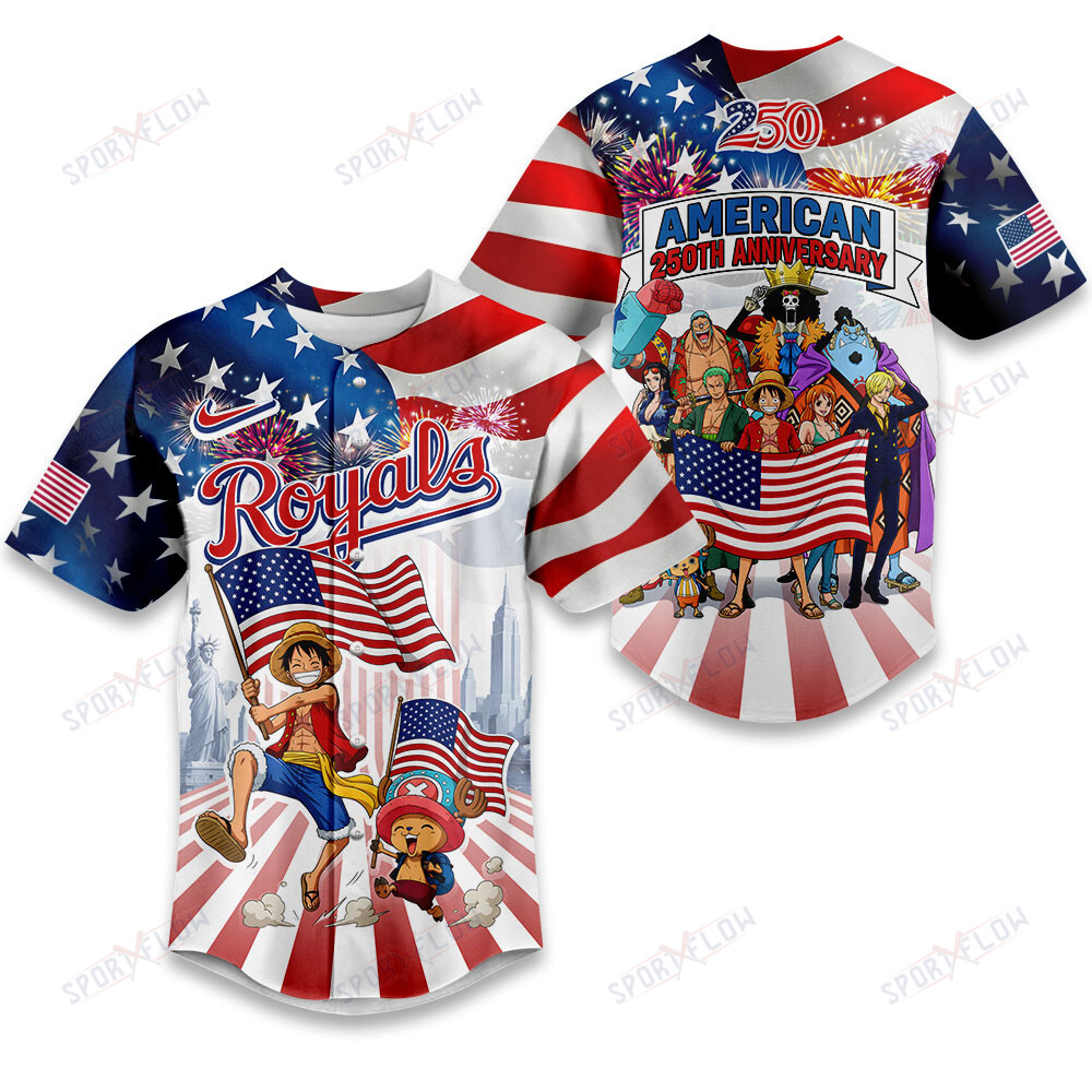 Kansas City Royals X One Piece United States Of America 250 Baseball Jersey