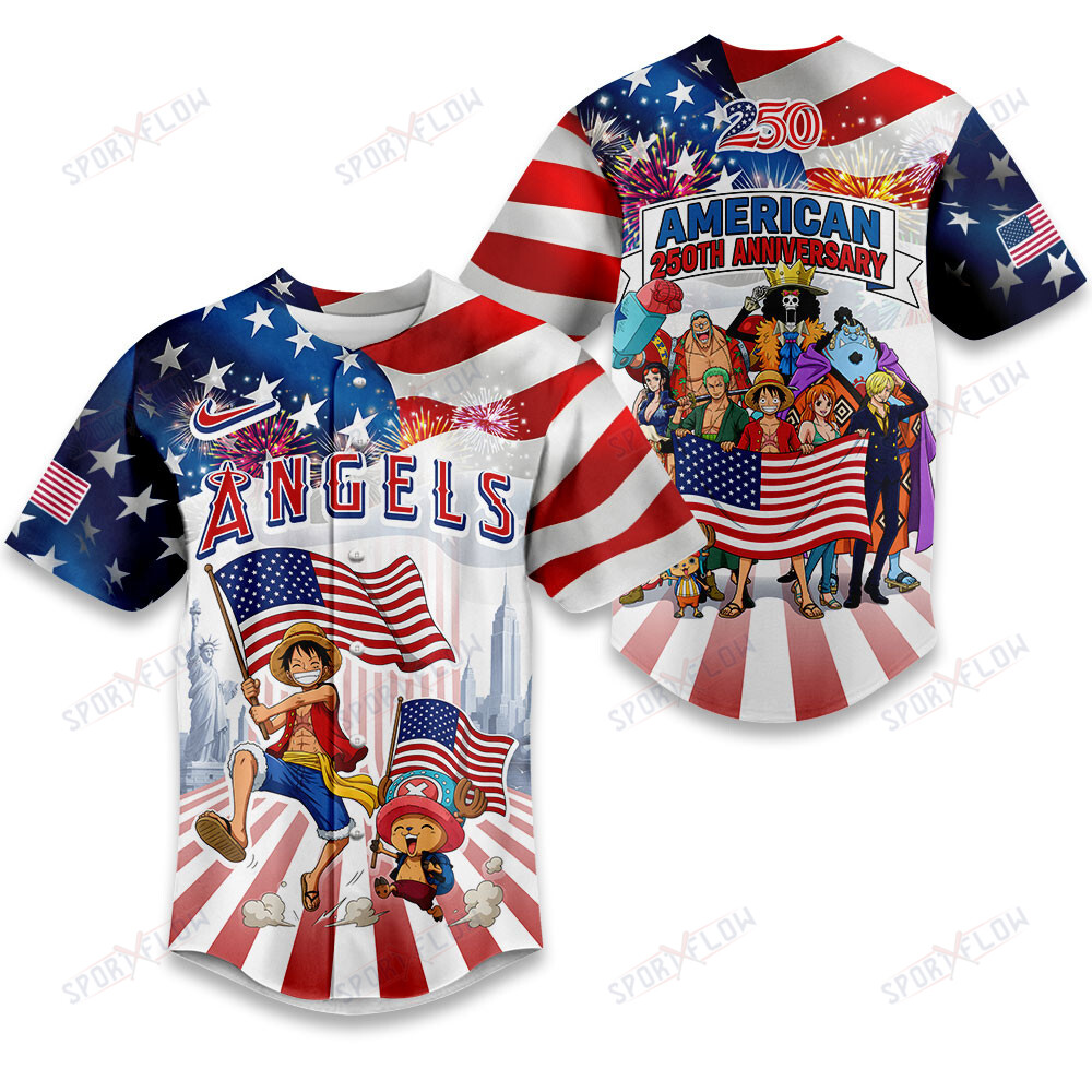 Los Angeles Angels X One Piece United States Of America 250 Baseball Jersey