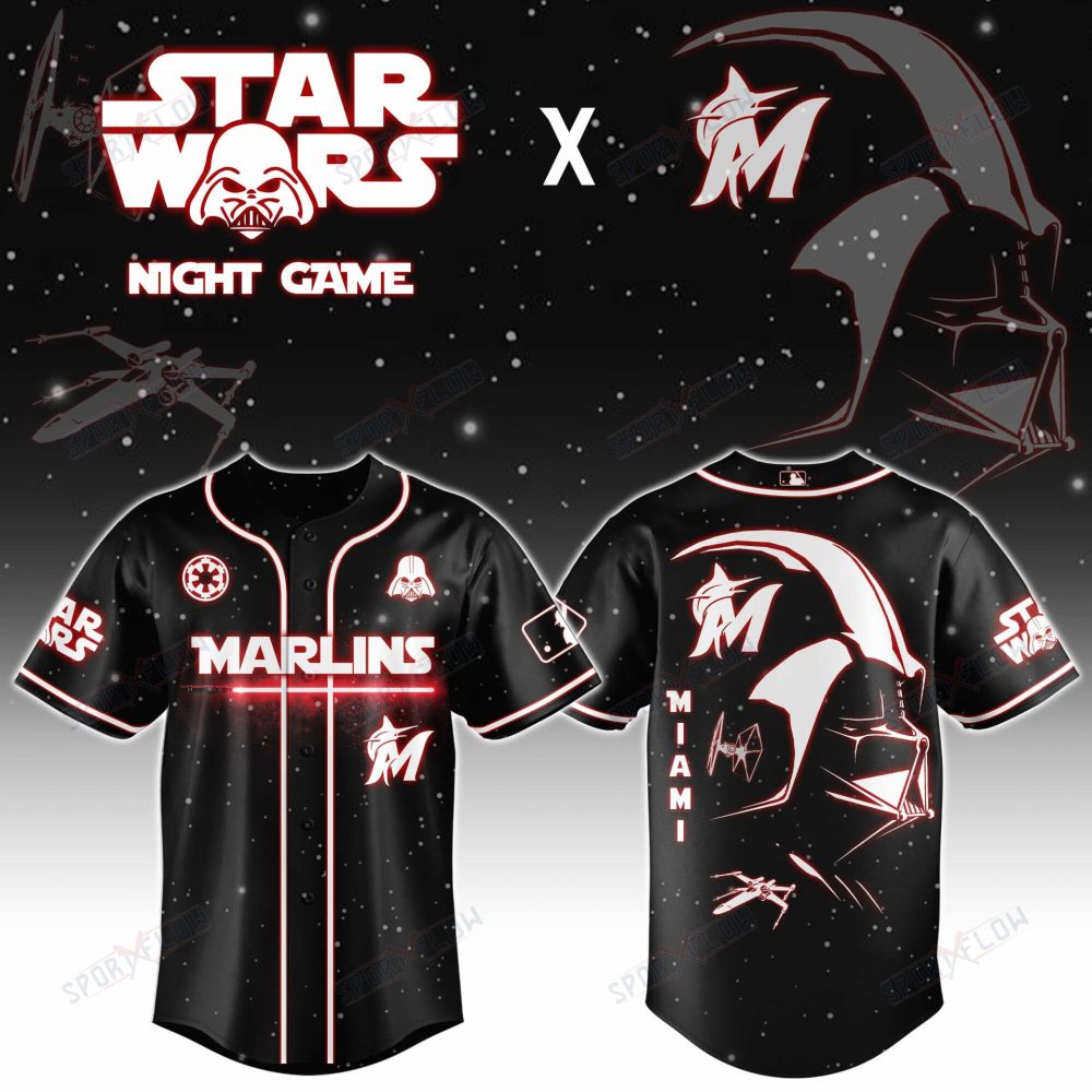 Miami Marlins X Star Wars Darth Vader Sith Lord Night Game Baseball Jersey