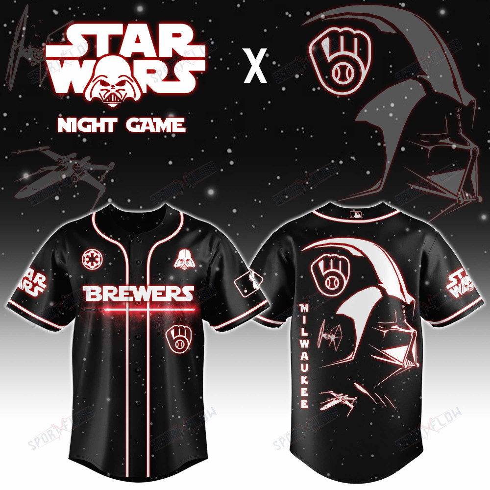 Milwaukee Brewers X Star Wars Darth Vader Sith Lord Night Game Baseball Jersey