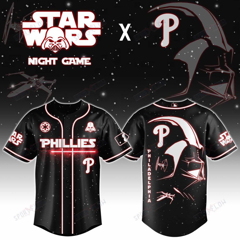 Philadelphia Phillies X Star Wars Darth Vader Sith Lord Night Game Baseball Jersey