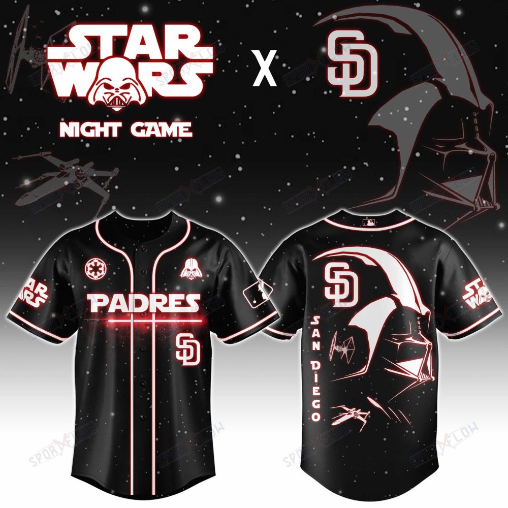 San Diego Padres X Star Wars Darth Vader Sith Lord Night Game Baseball Jersey