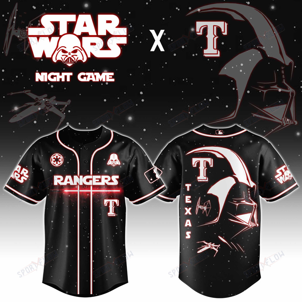 Texas Rangers X Star Wars Darth Vader Sith Lord Night Game Baseball Jersey