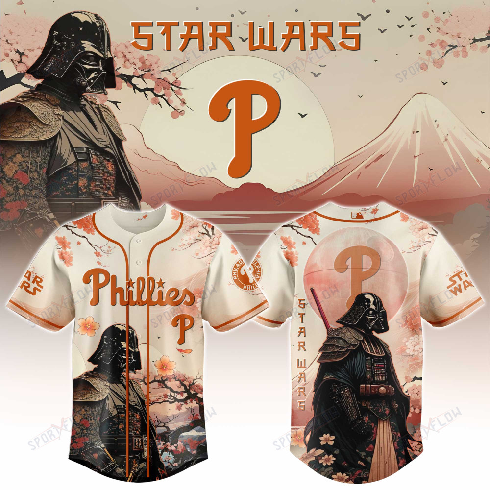 Philadelphia Phillies X Star Wars Darth Vader Samurai Lord Baseball Jersey