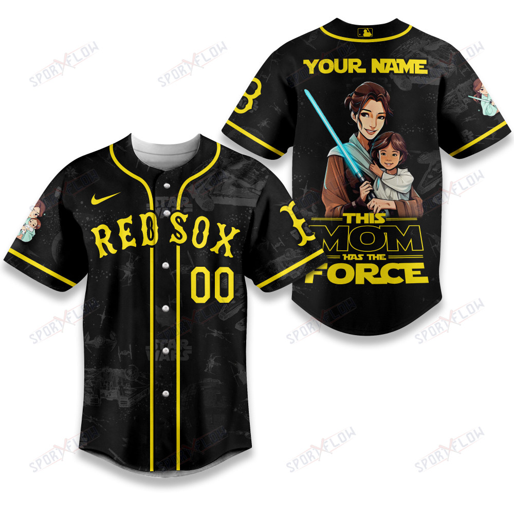 Boston Red Sox X Star Wars This Mom Has The Force Baseball Jersey