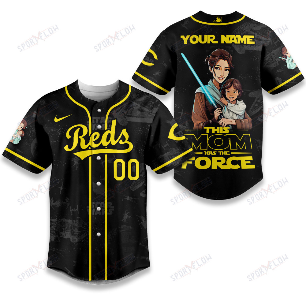 Cincinnati Reds X Star Wars This Mom Has The Force Baseball Jersey