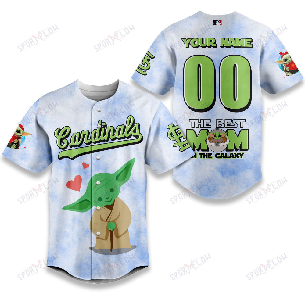 St. Louis Cardinals X Star Wars Yoda Best Mom Custom Baseball Jersey