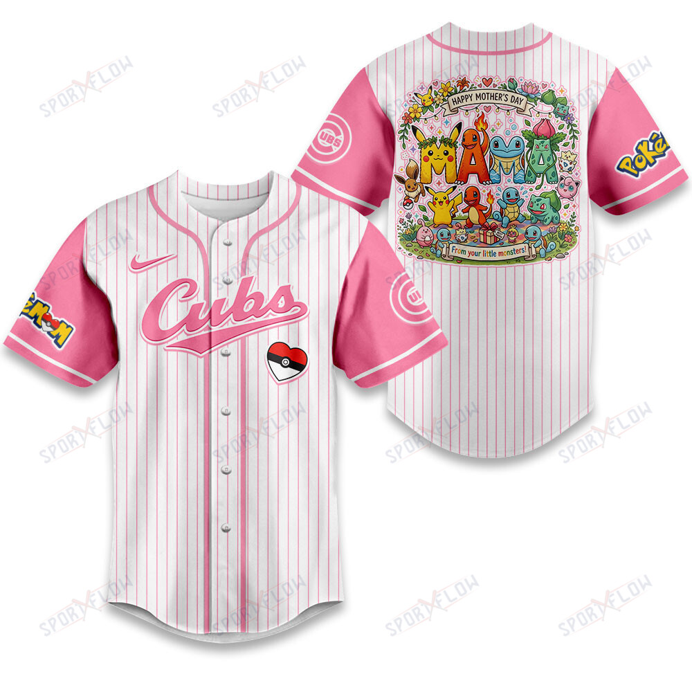 Chicago Cubs Stylized Pokémon "Mama" Graphic Baseball Jersey