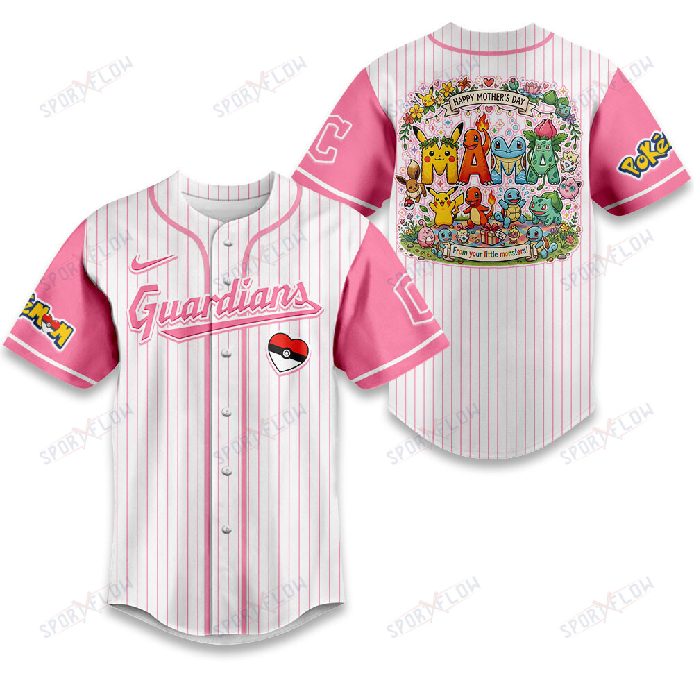 Cleveland Guardians Stylized Pokémon "Mama" Graphic Baseball Jersey