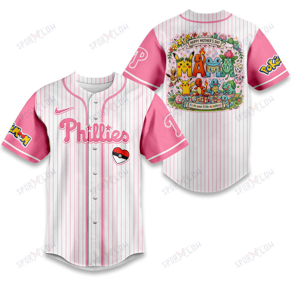 Philadelphia Phillies Stylized Pokémon "Mama" Graphic Baseball Jersey