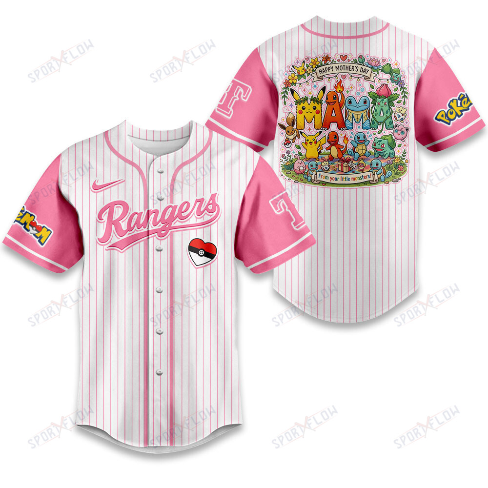 Texas Rangers Stylized Pokémon "Mama" Graphic Baseball Jersey