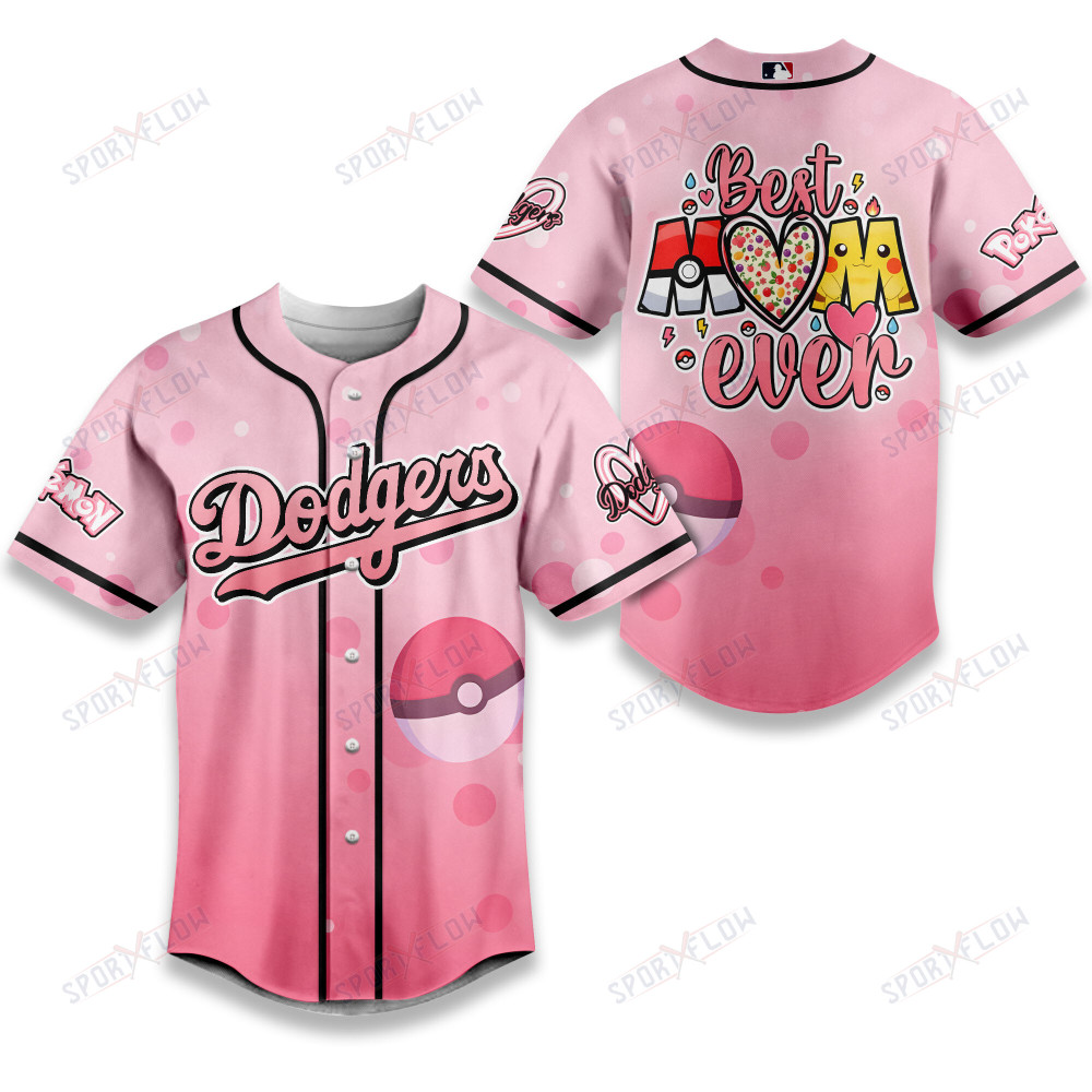 Los Angeles Dodgers X Pokã©Mon Best Mom Ever Baseball Jersey