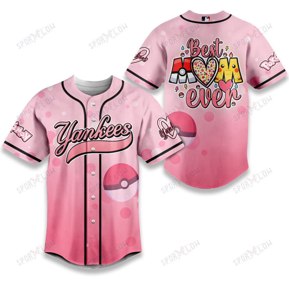 New York Yankees X Pokã©Mon Best Mom Ever Baseball Jersey