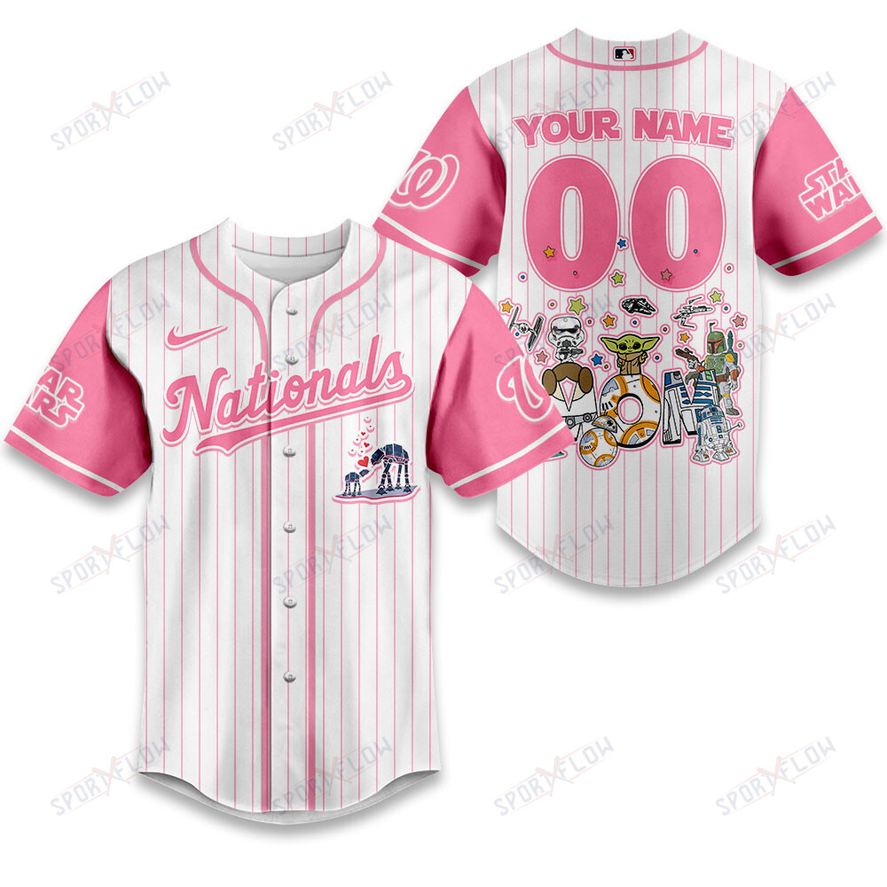 Washington Nationals X Star Wars Galaxy'S Best Mom Custom Baseball Jersey