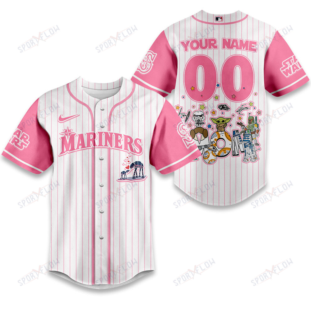 Seattle Mariners X Star Wars Galaxy'S Best Mom Custom Baseball Jersey
