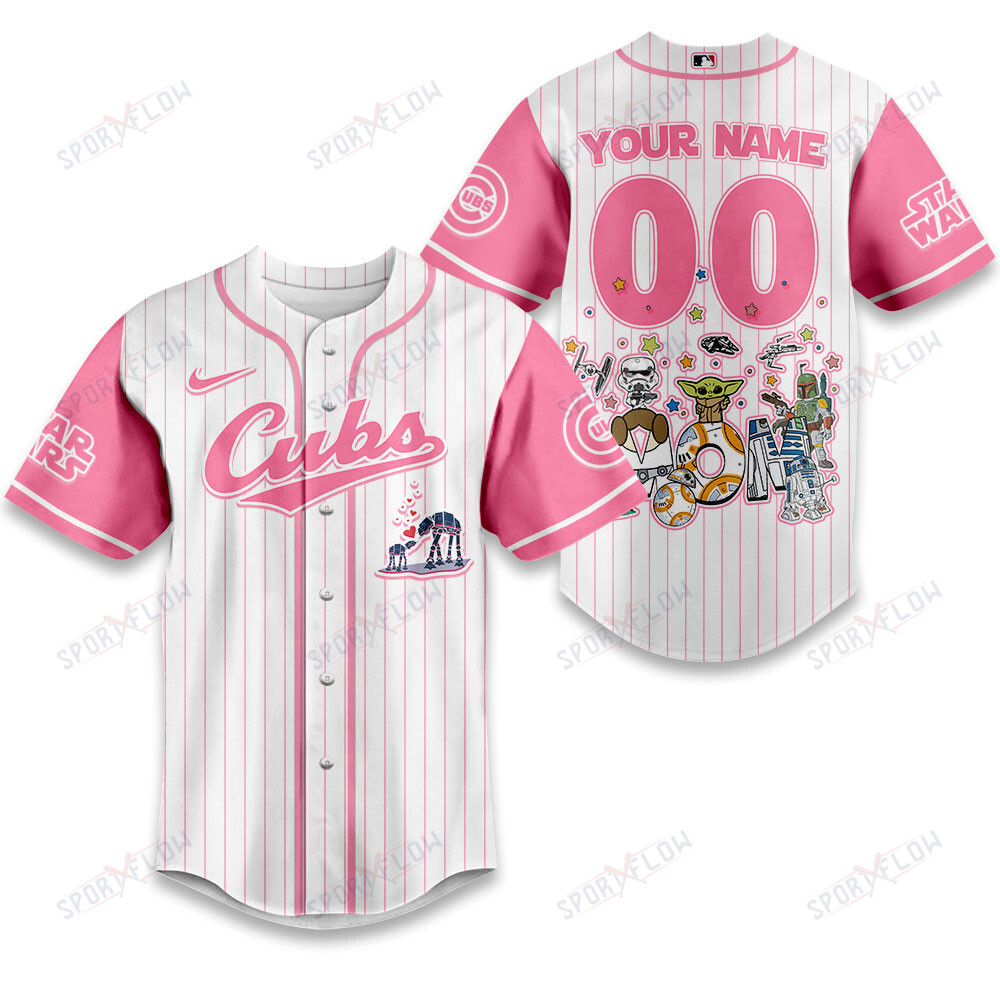 Chicago Cubs X Star Wars Galaxy'S Best Mom Custom Baseball Jersey