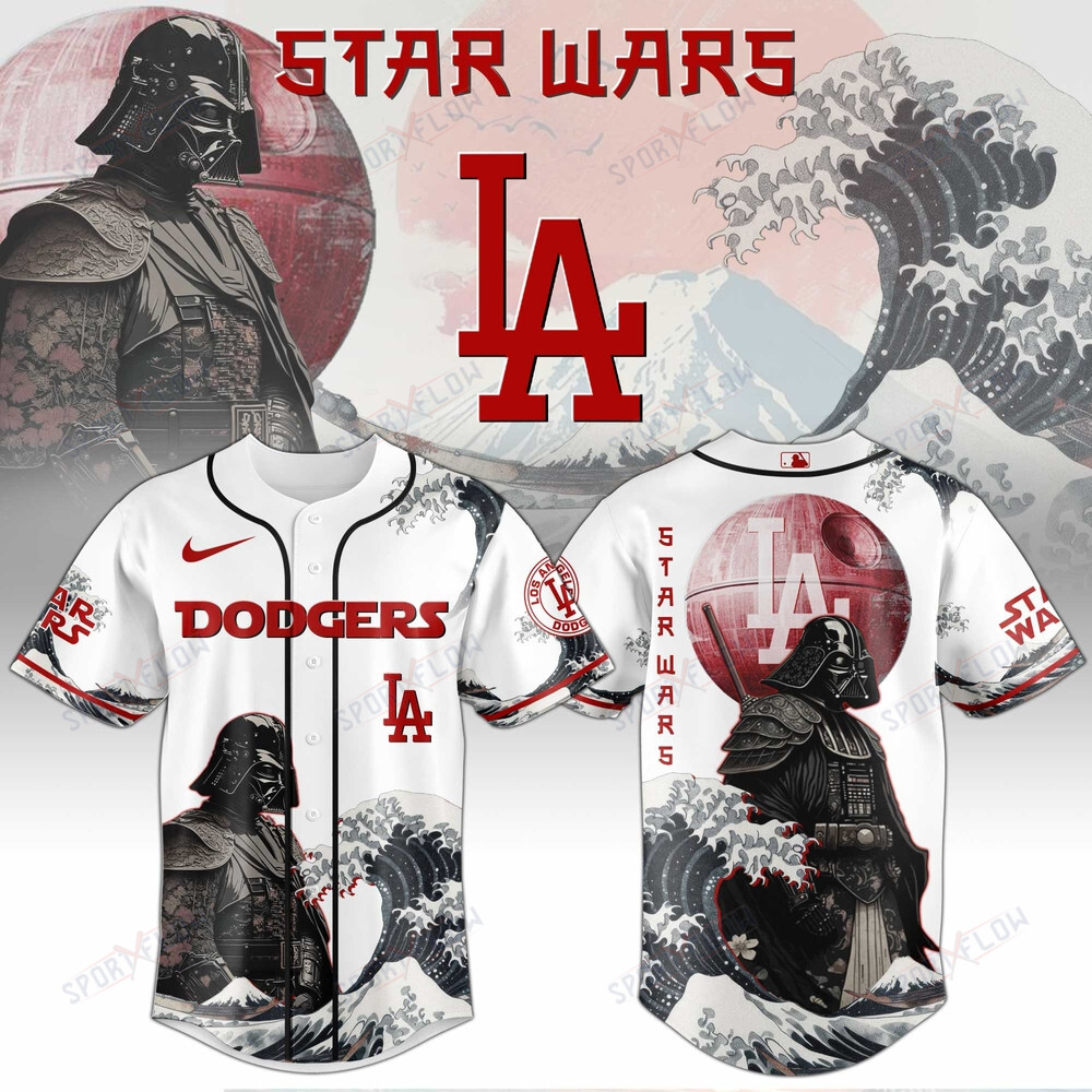 Los Angeles Dodgers X Star Wars Darth Vader Japanese Aesthetic Baseball Jersey