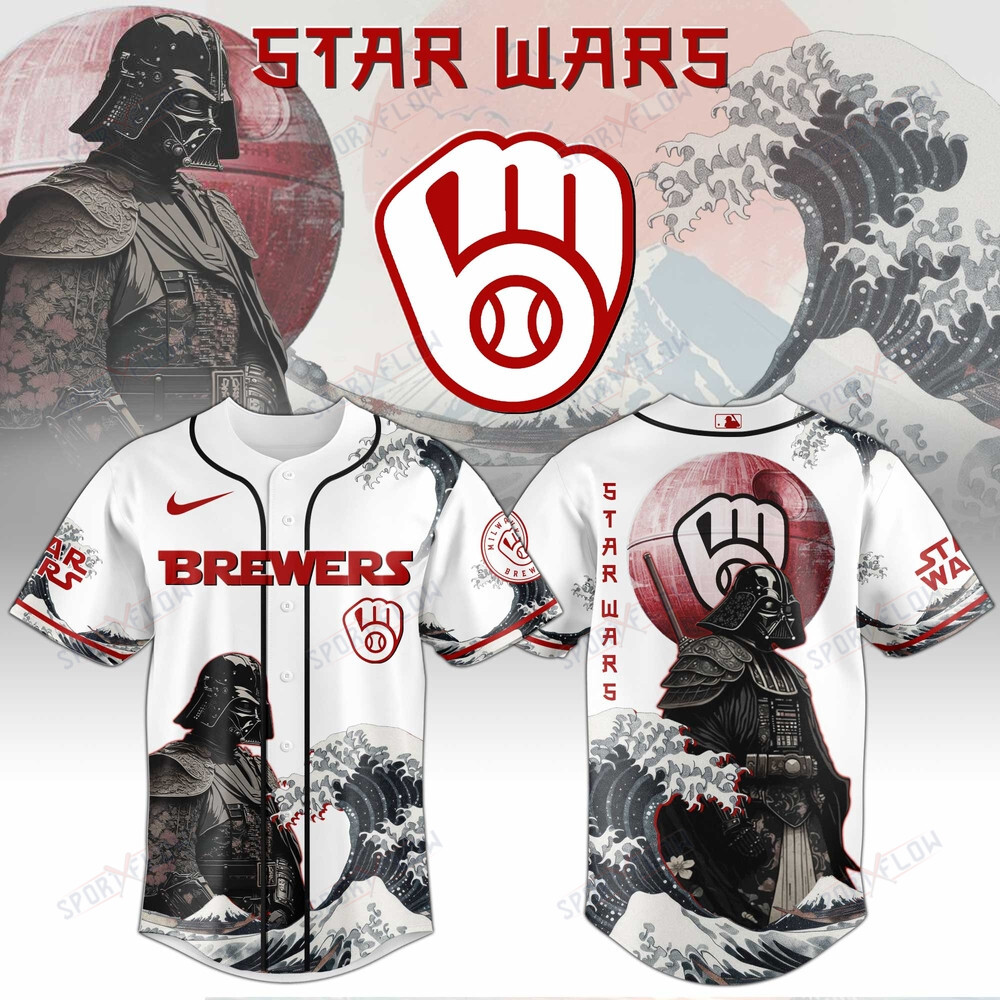 Milwaukee Brewers X Star Wars Darth Vader Japanese Aesthetic Baseball Jersey