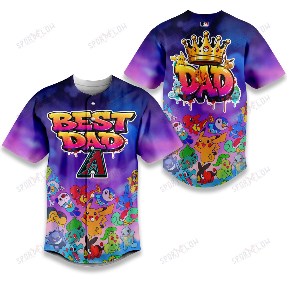Arizona Diamondbacks Pokã©Mon Crossover Father'S Day Baseball Jersey