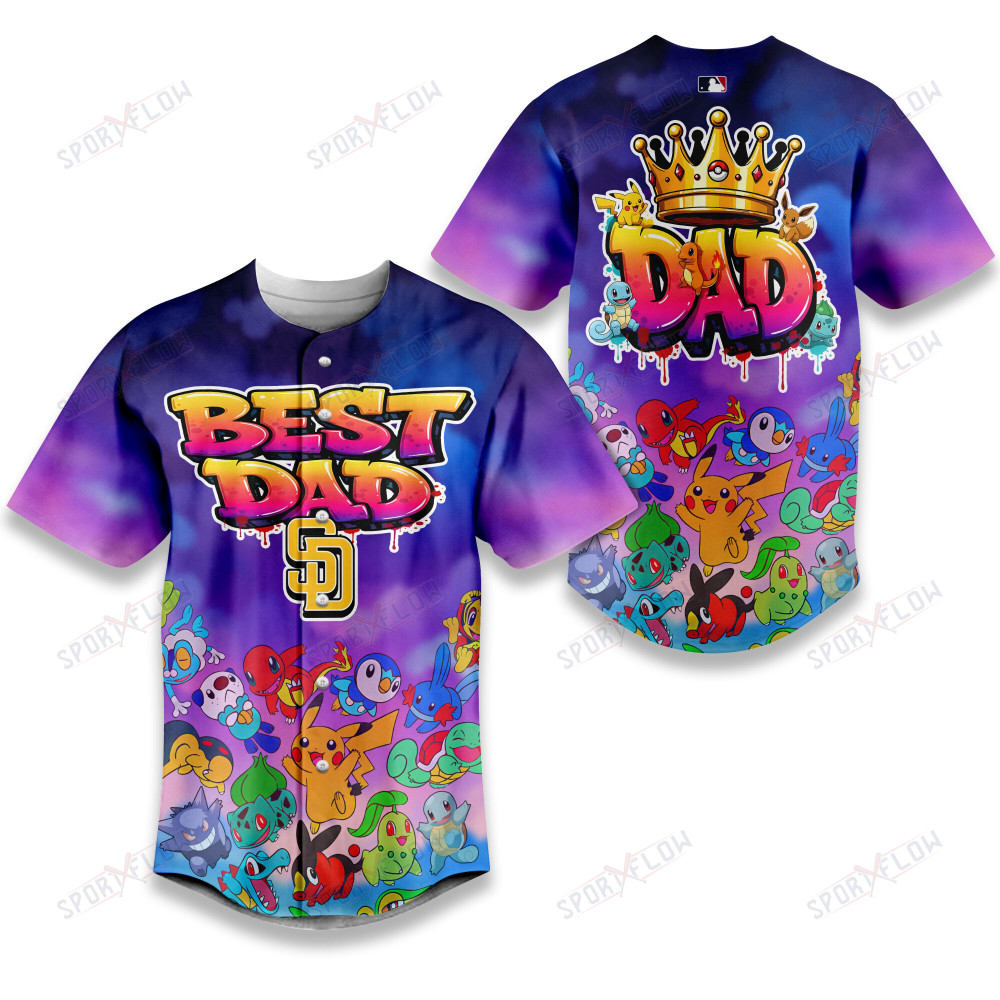 San Diego Padres Pokã©Mon Crossover Father'S Day Baseball Jersey