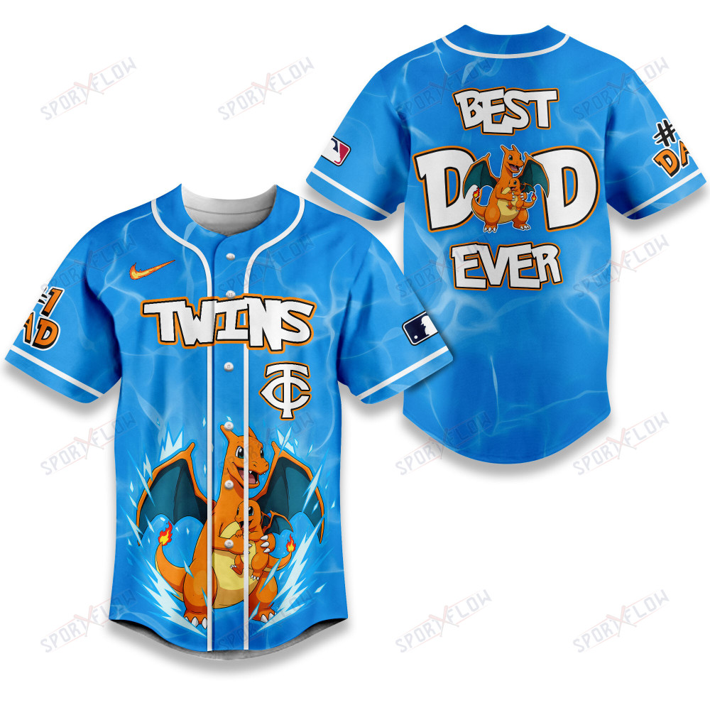 Minnesota Twins PokeMon Best Dad Ever Baseball Jersey