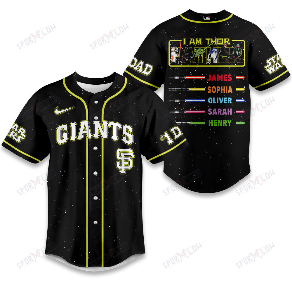 San Francisco Giants X Star Wars I Am Their Father Custom Name Baseball Jersey