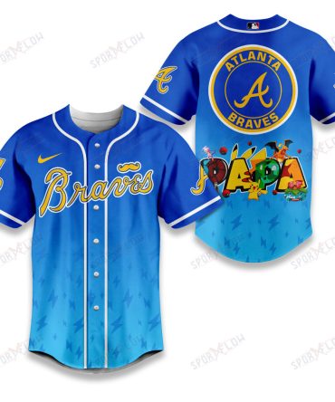 Atlanta Braves Lightning Effect "Papa" Pokemon Graphic Baseball Jersey