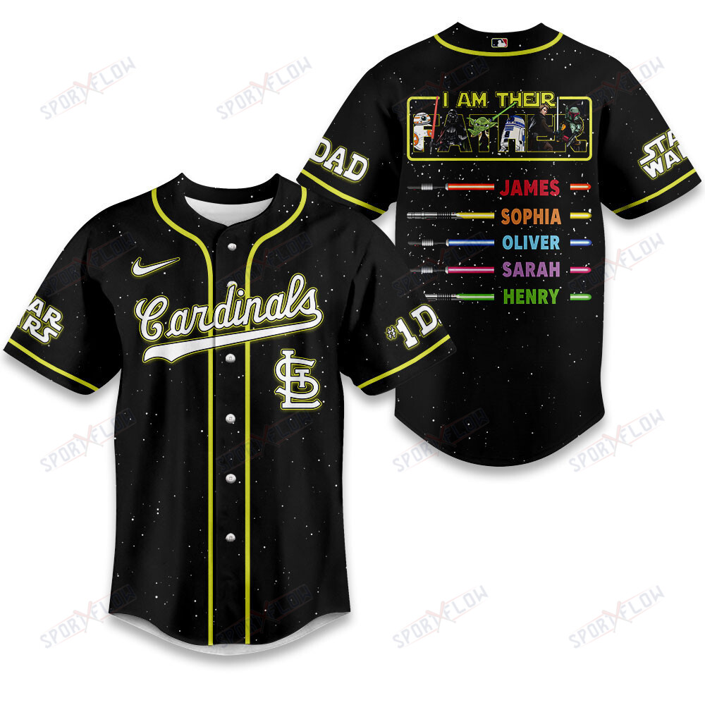 St. Louis Cardinals X Star Wars I Am Their Father Custom Name Baseball Jersey