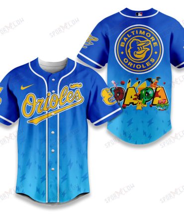 Baltimore Orioles Lightning Effect "Papa" Pokemon Graphic Baseball Jersey