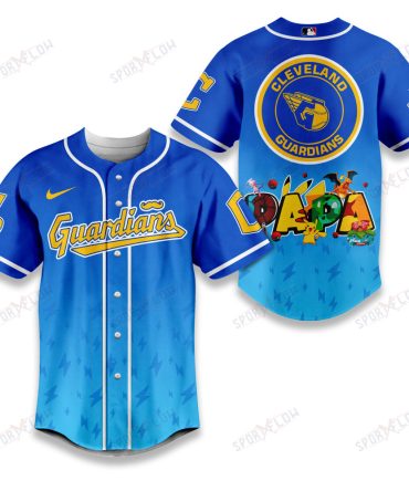 Cleveland Guardians Lightning Effect "Papa" Pokemon Graphic Baseball Jersey