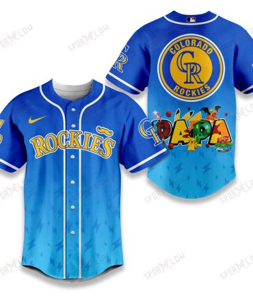 Colorado Rockies Lightning Effect "Papa" Pokemon Graphic Baseball Jersey