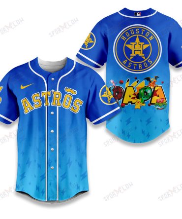 Houston Astros Lightning Effect "Papa" Pokemon Graphic Baseball Jersey