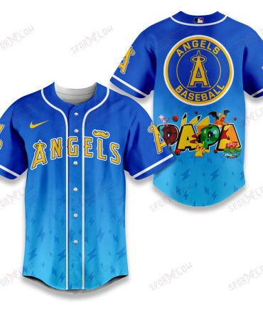 Los Angeles Angels Lightning Effect "Papa" Pokemon Graphic Baseball Jersey
