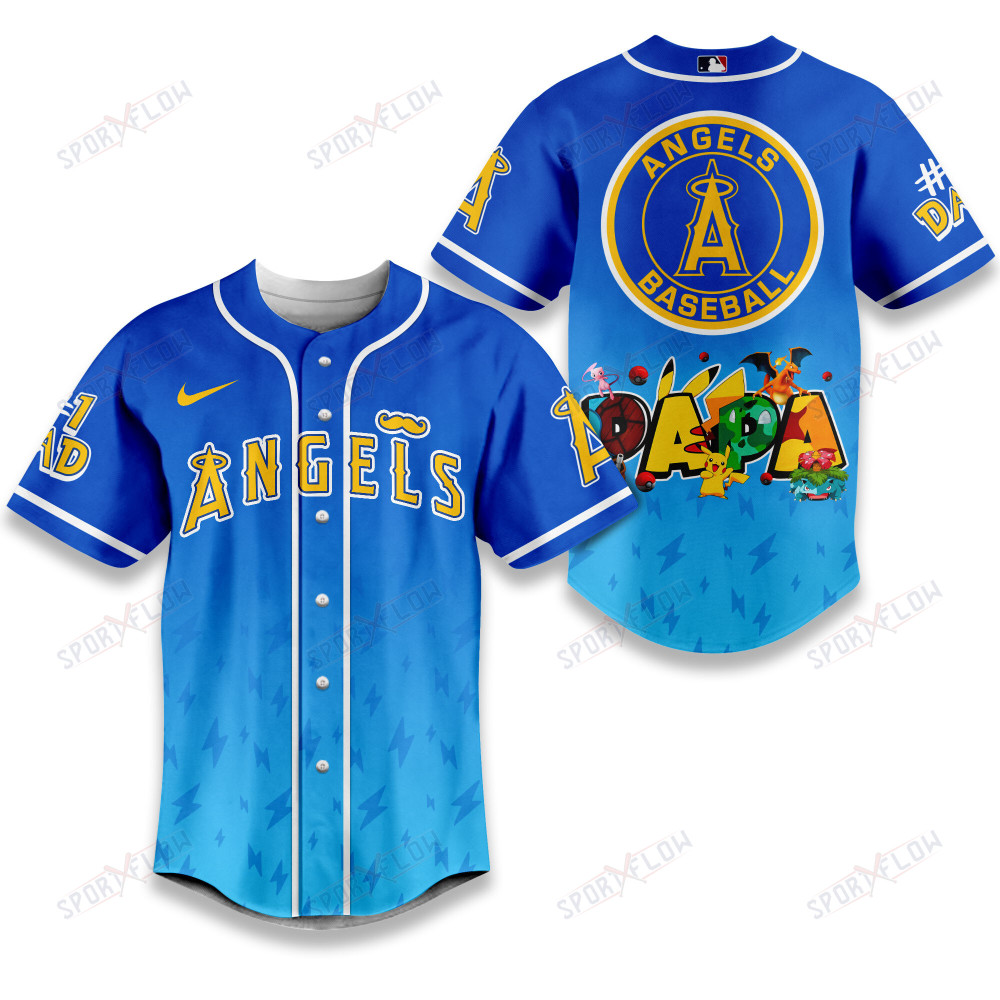 Los Angeles Angels Lightning Effect "Papa" Pokemon Graphic Baseball Jersey