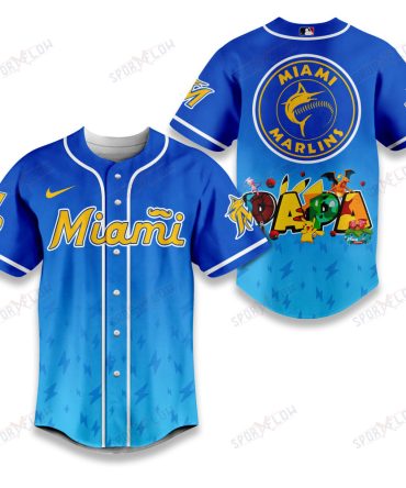 Miami Marlins Lightning Effect "Papa" Pokemon Graphic Baseball Jersey
