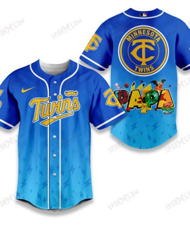 Minnesota Twins Lightning Effect "Papa" Pokemon Graphic Baseball Jersey