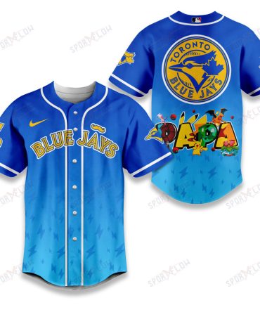 Toronto Blue Jays Lightning Effect "Papa" Pokemon Graphic Baseball Jersey
