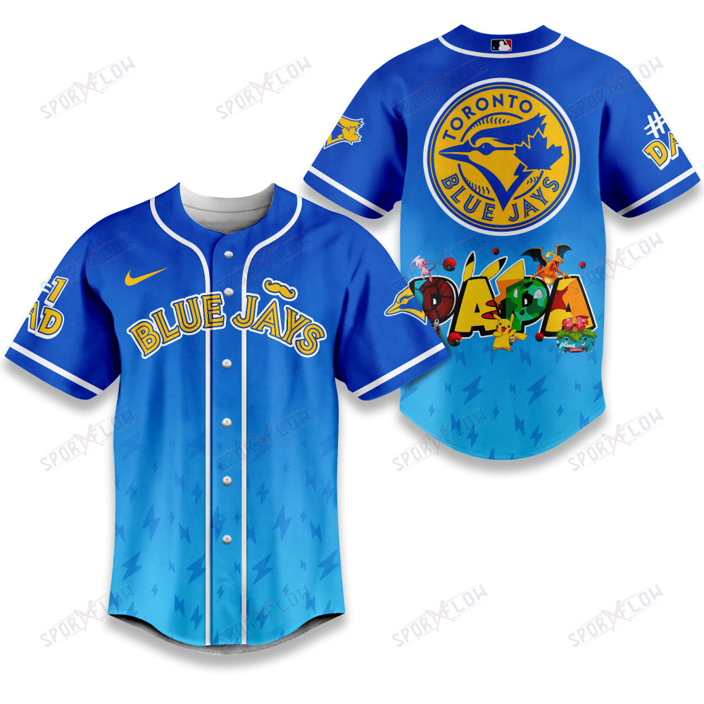 Toronto Blue Jays Lightning Effect "Papa" Pokemon Graphic Baseball Jersey